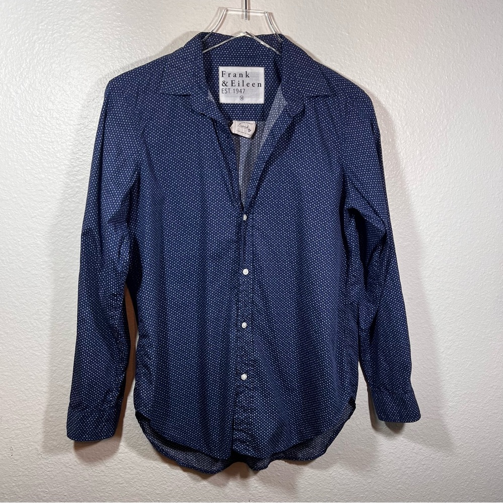 FRANK & EILEEN Frank blue and white button down shirt